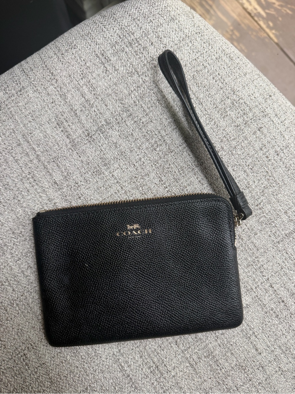 Coach Black Leather Wristlet